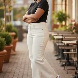 Tyler Boe Classic White Women's Wide Leg Jeans